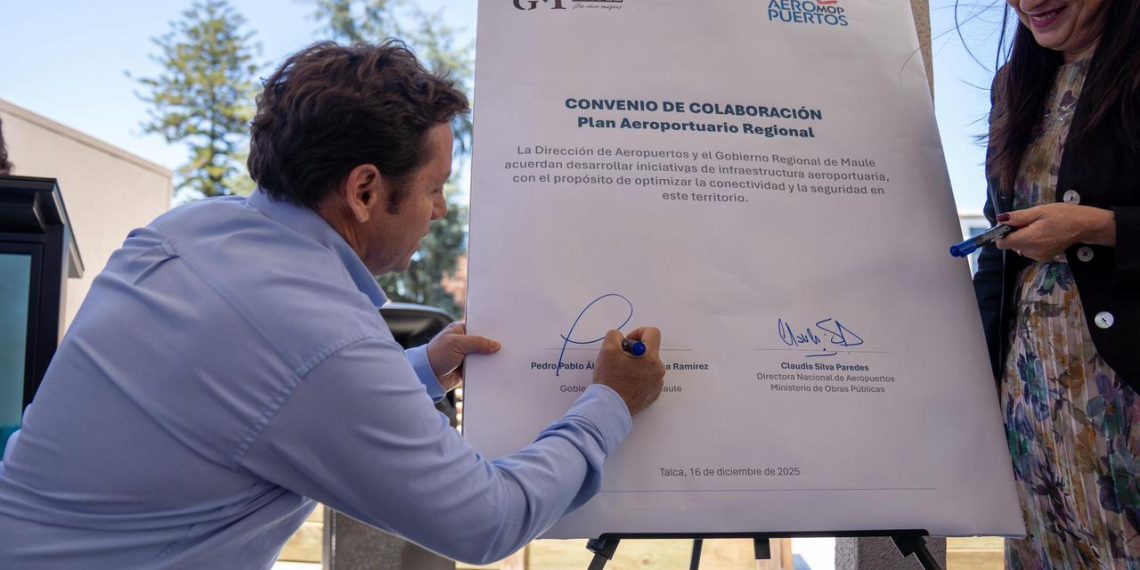 GORE Maule y MOP firman convenio histórico para avanzar en proyecto de aeropuerto de carga regional